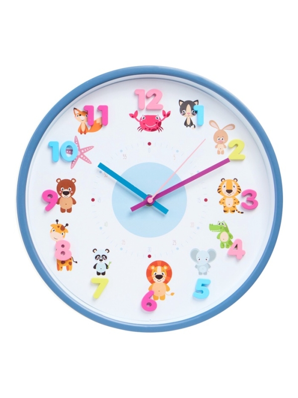 Часы настенные интерьерные детские &laquo;Зверята&raquo;, плавный ход, циферблат d-30 см