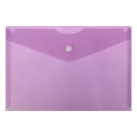 Папка-конверт на кнопке А5, 150 мкм, Calligrata Standard, прозрачная, фиолетовая