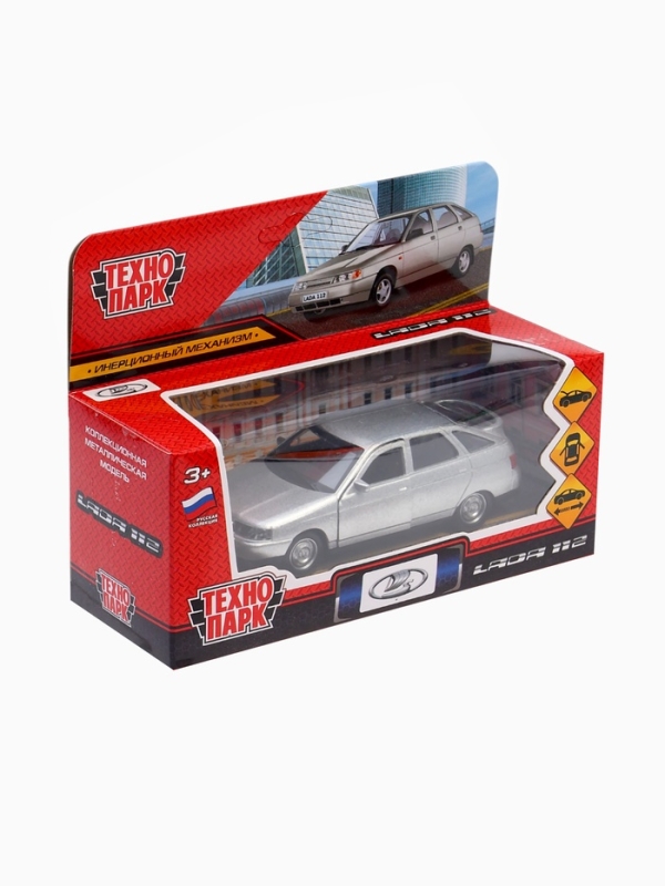 Машина металлическая &laquo;ВАЗ-2112&raquo;, открываются двери, багажник, инерция, 12 см, серебристый
