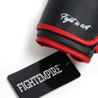 Боксерские перчатки FIGHT EMPIRE, ART, натуральная кожа, чёрные, размер 12 oz