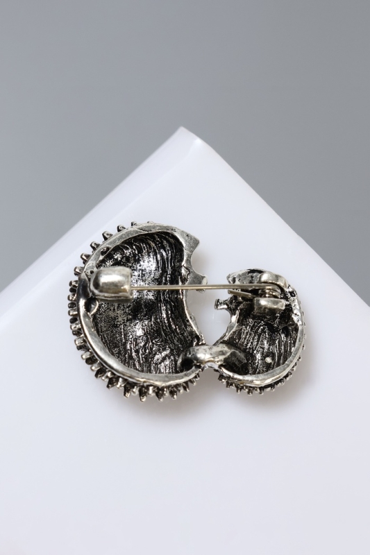 Брошь &laquo;Ёжики&raquo; мини, цвет чернёного серебра