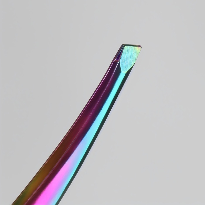 Пинцет скошенный, 9 см, цвет хамелеон Пинцет скошенный, 9 см, цвет хамелеон