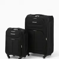 Чемодан 20", Текст, 37*23*55, отд на молнии, 2 нар/карм, увелич, код замок, 4 колеса, черный   10872