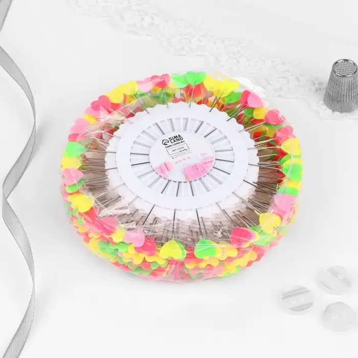 Булавки для квилтинга &laquo;Сердце&raquo;, 53 мм, 20 шт., разноцветные