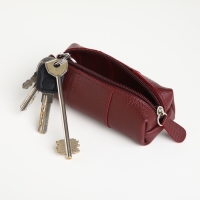 Ключница карманная на молнии, TEXTURA, длина 12,5 см, кольцо, цвет бордовый Ключница карманная на молнии, TEXTURA, длина 12,5 см, кольцо, цвет бордовый