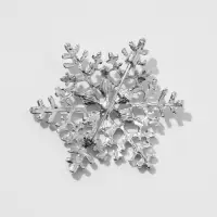 Брошь новогодняя &laquo;Снежинка&raquo; с сердцевиной, загадай желание, цвет белый в серебре