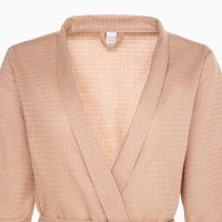 Халат вафельный женский удлинённый Экономь и Я размер 42-44, цвет бежевый, 100% хлопок, 200г/м2 Халат вафельный женский удлинённый Экономь и Я размер 42-44, цвет бежевый, 100% хлопок, 200г/м2