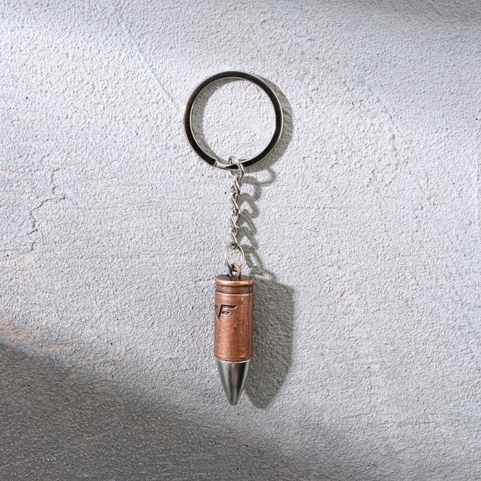 Брелок для ключей металлический &laquo;Настоящий мужик&raquo;, пуля, 1,2 х 6 см