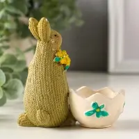 Сувенир полистоун подставка "Зайчики пасхальные" набор 2 шт 5,3х10х10 см