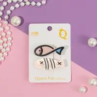 Зажим для волос "Мультизаврик" (набор 2 шт) рыбки крестики, 5,5 см