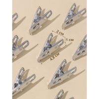 Прищепки бельевые Доляна, 4,5 см, 20 шт, металл, цвет серебряный