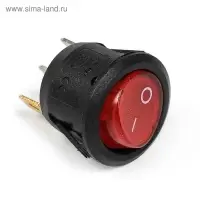 Выключатель 1 клавишный, с подсветкой, диаметр 23 мм, красный, 10 А