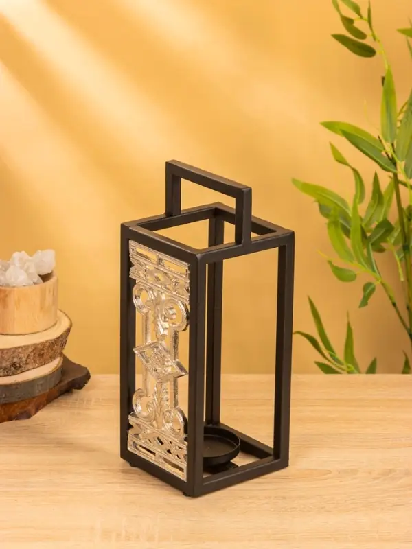 Подсвечник фонарь "Геральдика" 12,5х12,5х32 см, d 7,5 см, алюминий, железо