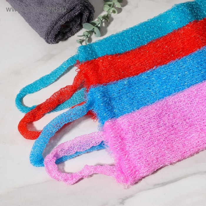 Мочалка для тела Доляна &laquo;Банный пояс&raquo;, 45,5&times;11 см, МИКС