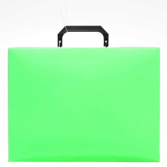 Папка-портфель А4 на замке, Calligrata "Неон", 1 отделение, пластиковая, 700 мкм, салатовая