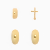 Набор серьги и каффы 4 шт. &laquo;Бублик&raquo;, цвет золото