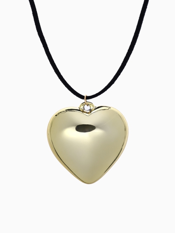 Портупея-чокер-кулон &laquo;Сердечко&raquo; гладкое, трансформер, цвет золото, 150 см