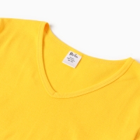 Футболка женская V-образный вырез, цвет желтый, размер 52