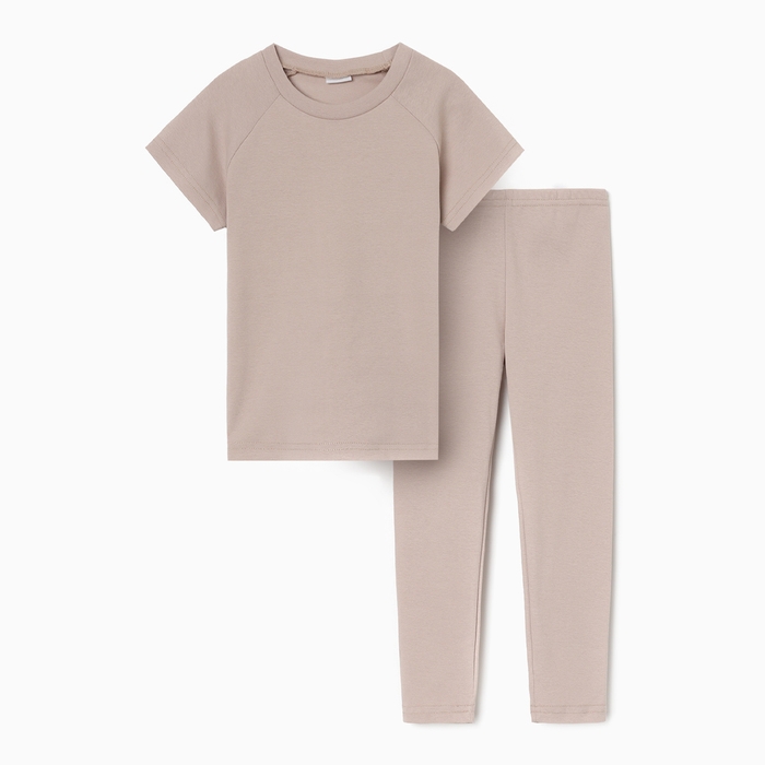 Комплект для девочки (майка и велосипедки) MINAKU, цвет бежевый, рост 116 см