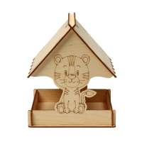 Деревянная кормушка своими руками для птиц &laquo;Тигр&raquo;, 15,5 &times; 15 &times; 18,5 см, Greengo