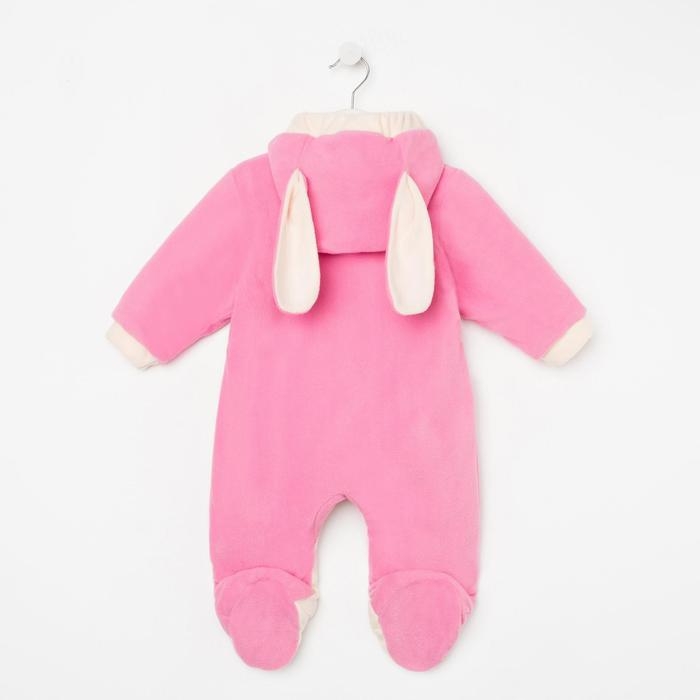 Комбинезон детский с ушками, цвет цвет розовый/принт, рост 56-62 см (18)