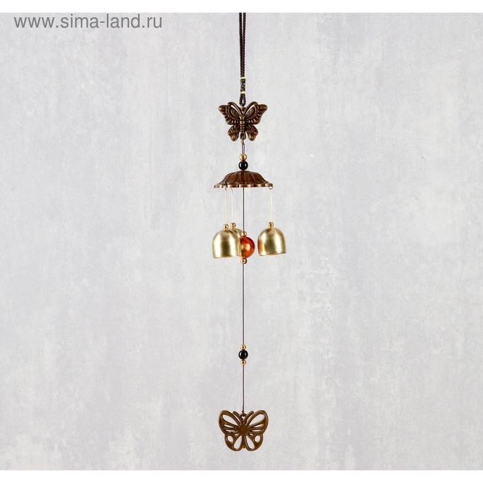 Музыка ветра металл "Бабочка" 3 колокольчика 40 см