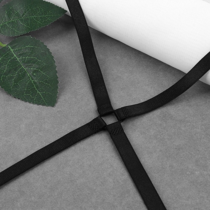 Бретели текстильные, крестообразные, 1 см, цвет чёрный