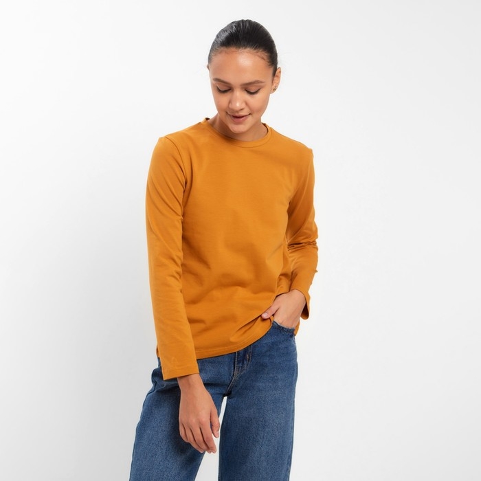 Лонгслив женский MINAKU: Basic line цвет горчица, размер 42