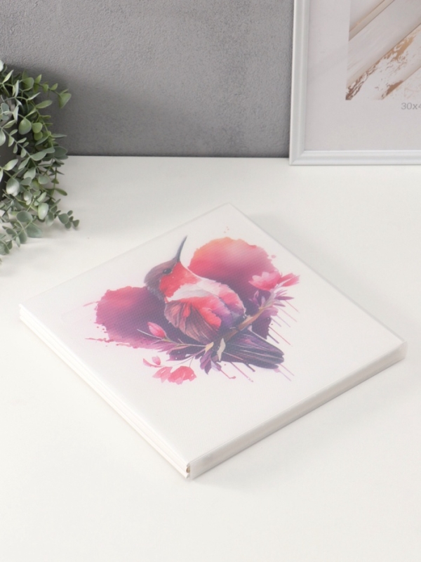 Фотоальбом магнитный 20 листов "Птица и сердце" кожзам, в коробке 2,6х32х33,5 см