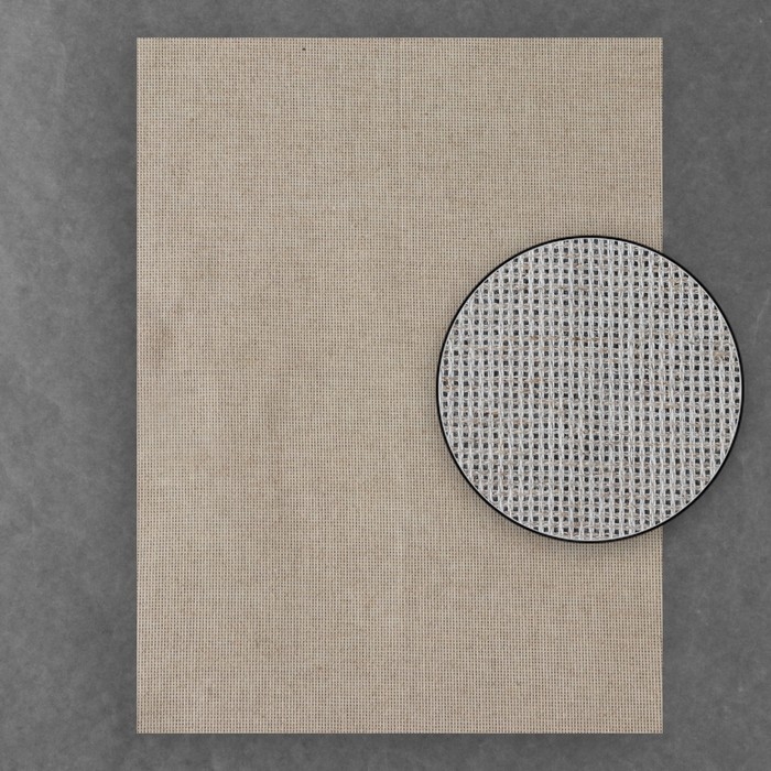 Канва для вышивания льняная, №14, 30 &times; 40 см, цвет бежевый