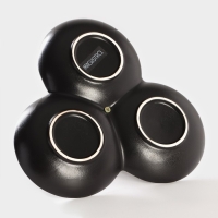 Менажница фарфоровая 3 ячейки Magistro &laquo;Галактика&raquo;, 24,5&times;24,5&times;13,5 см, цвет чёрный