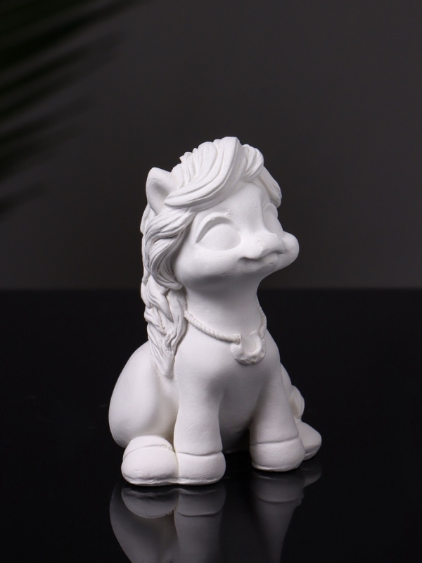 Статуэтка "Пони с подковой" 8х5х5 см, натуральный