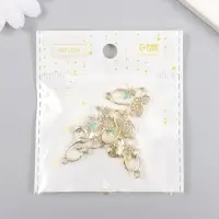 Декор для творчества металл, эмаль, стразы "Бабочка с бабочкой" золото 1,7х2,5 см