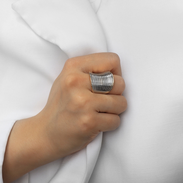 Кольцо металл &laquo;Тренд&raquo; пружинка, цвет серебро, размер 16