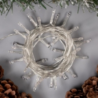 Гирлянда &laquo;Нить&raquo; 4 м, IP20, прозрачная нить, 40 LED, 2 режима, батарейки AAх3 (нет в комплекте), свечение белое