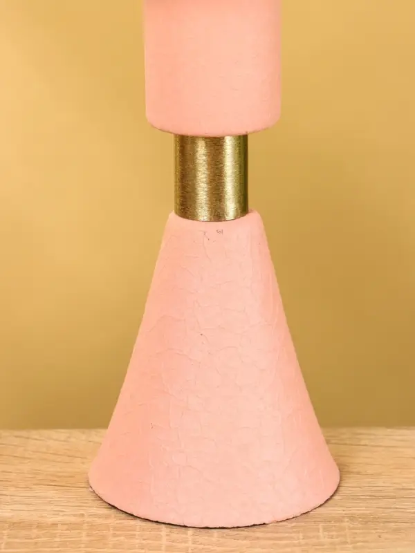 Подсвечник на 1 свечу текстурный "Пудровый" 10,5х10,5х19,5 см