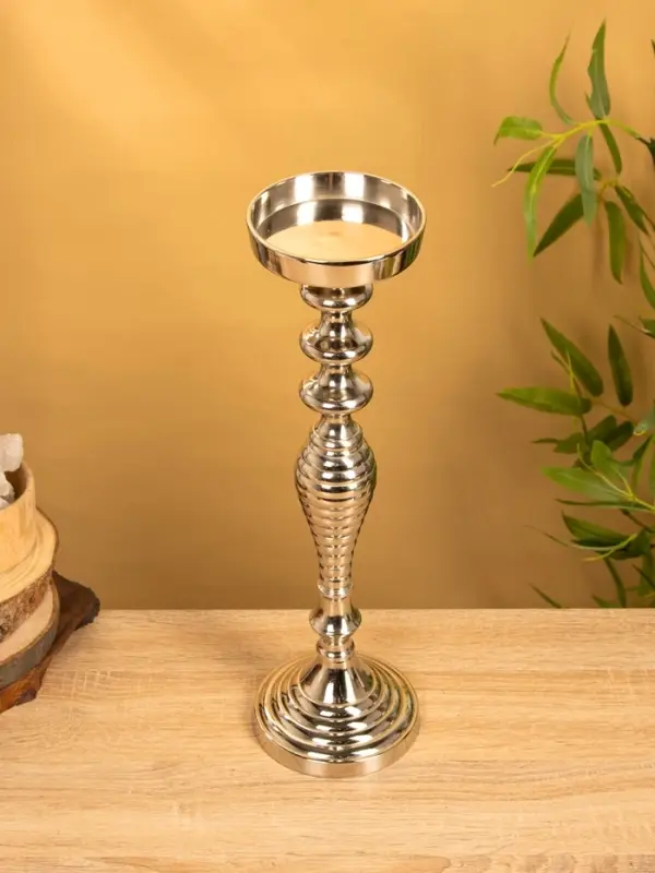 Подсвечник "Кубок" 13х13х43 см, алюминий, цв. серебро