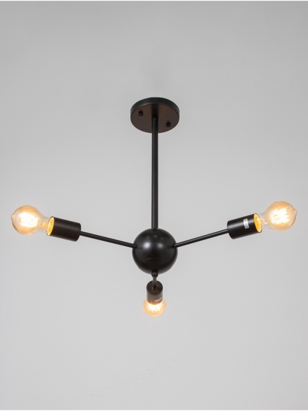 Люстра "Кон" 3х40Вт Е27 черный 50х50х43см