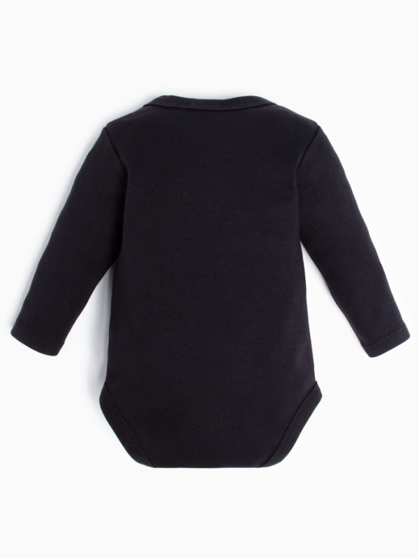 Боди детское с длинным рукавом Крошка Я "Little Boss", рост 68-74 см, цвет чёрный