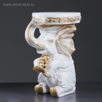 Фигура - подставка "Слон сидя" белое золото, 34х26х44см