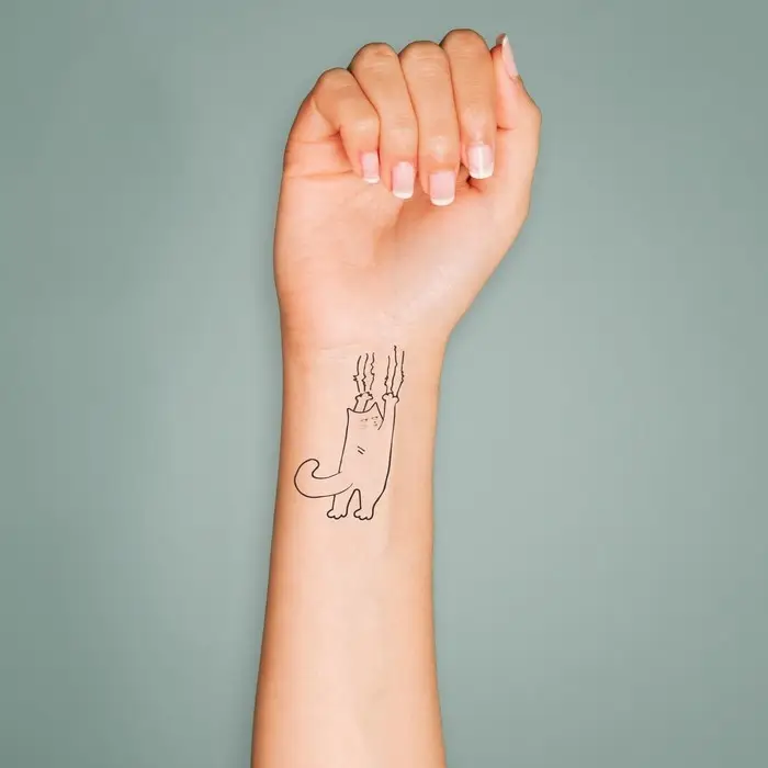 Переводная тату на тело чёрная &laquo;Кот царапун&raquo;, 6&times;6 см