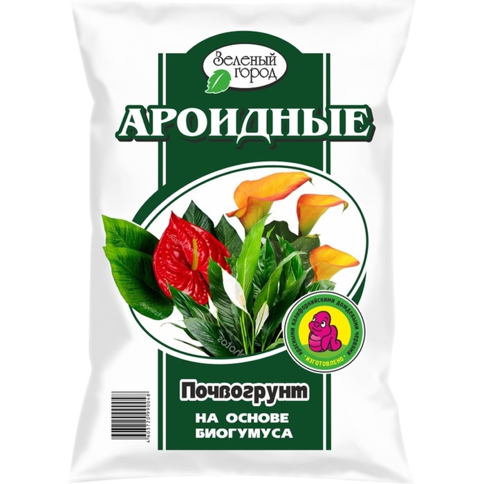 Почвогрунт на основе Биогумуса Почвогрунт на основе Биогумуса "Зеленый город", ароидные, 4 л
