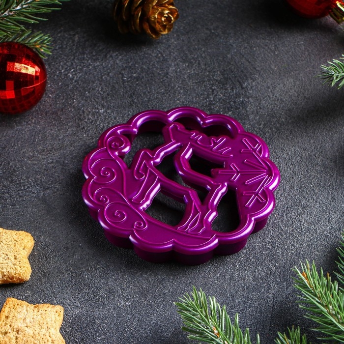 Форма для резных пряников &laquo;Северный олень&raquo;, цвет фиолетовый