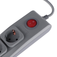 Сетевой фильтр Uniel Lux, 5 розеток, 1.5 м, 10 А, 2500 Вт, ПВС 3х0.75, с з/к, с выкл., серый Сетевой фильтр Uniel Lux, 5 розеток, 1.5 м, 10 А, 2500 Вт, ПВС 3х0.75, с з/к, с выкл., серый