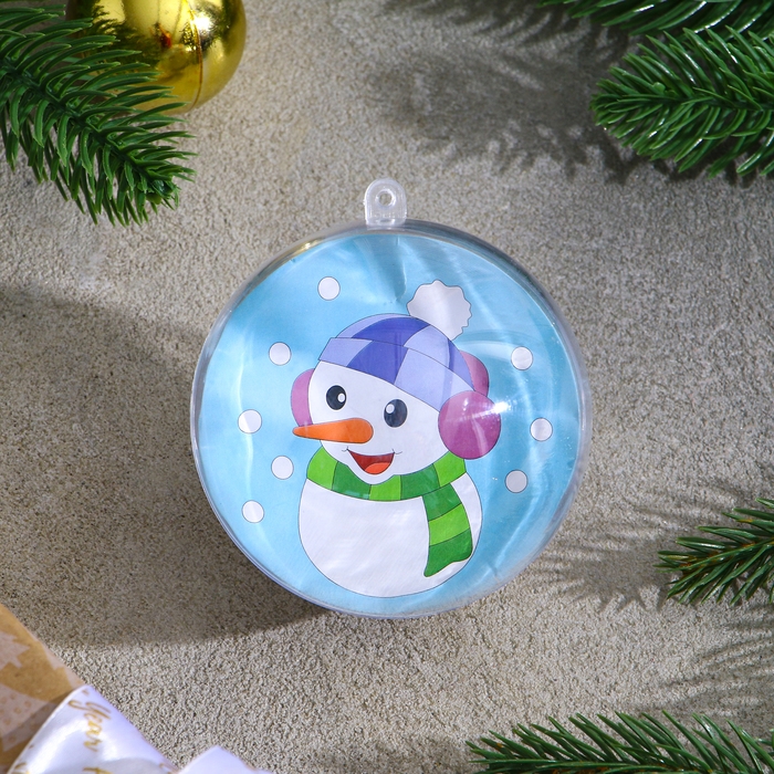 Ёлочное украшение под раскраску &laquo;Снеговичок&raquo; размер: 8 см; 2 шт., кисть