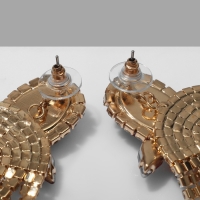 Серьги со стразами &laquo;Вечеринка&raquo; 5 рядов, цвет красно-белый в золоте