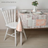 Скатерть на нетканой основе многоразовая с бейкой &laquo;Кружево&raquo;, 135&times;180 см, цвет серый