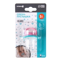 Соска - пустышка силиконовая ортодонтическая &laquo;Лама&raquo;, от 3 мес., цвет бирюзовый/розовый