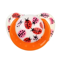 Соска - пустышка силиконовая ортодонтическая &laquo;Божья коровка&raquo;, от 3 мес., с колпачком, цвет оранжевый