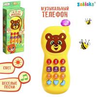 Телефончик музыкальный &laquo;Забавный мишка&raquo;, световые эффекты, русская озвучка, работает от батареек
